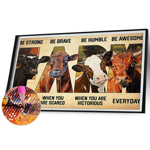 Farm Cow 60*40CM(Canvas) Full Round Drill Diamond Painting