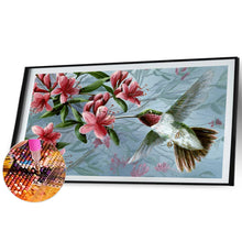 Load image into Gallery viewer, Hummingbird With Flower 50*30CM(Canvas) Full Round Drill Diamond Painting
