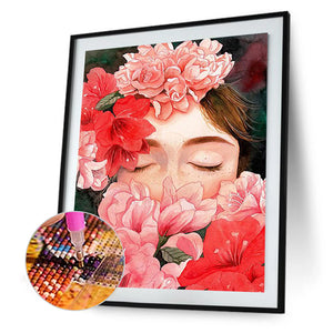 Flower Girl 30*40CM(Canvas) Full Square Drill Diamond Painting