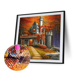 Maple Leaf Castle 40*40CM(Canvas) Full Square Drill Diamond Painting