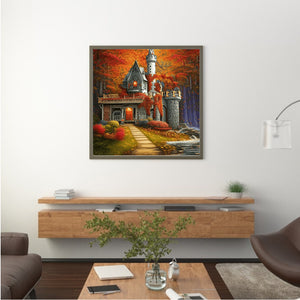 Maple Leaf Castle 40*40CM(Canvas) Full Square Drill Diamond Painting