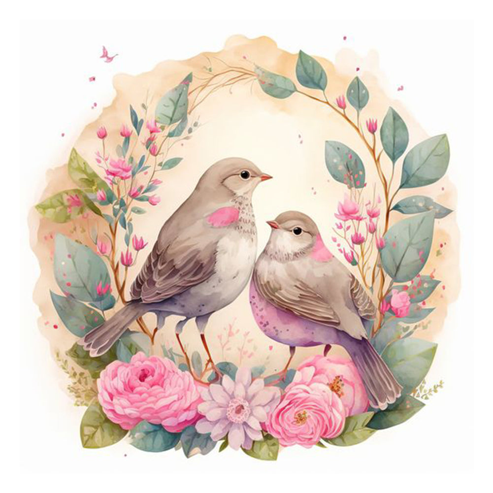 Yishu - Birds And Flowers - 50*50CM 11CT 3 Stamped Cross Stitch