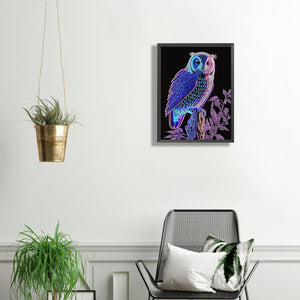Owl 30*40CM(Canvas) Partial Special Shaped Drill Diamond Painting