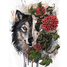 Load image into Gallery viewer, Vine Skull Wolf Head 30*40CM(Canvas) Full Round Drill Diamond Painting
