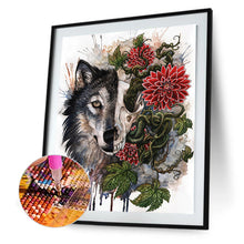 Load image into Gallery viewer, Vine Skull Wolf Head 30*40CM(Canvas) Full Round Drill Diamond Painting
