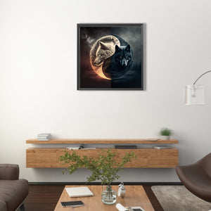 Wolf Yin-Yang Diagram 50*50CM(Canvas) Full Round Drill Diamond Painting