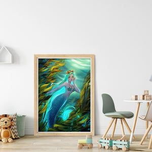 Yishu - Deep-Sea Mermaid - 50*70CM 11CT 3 Stamped Cross Stitch