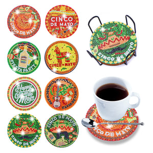 8pcs DIY Anti Slip Coasters Stackable Creative for Tabletop Protection (AA1169)