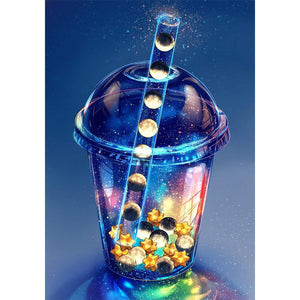 DIY - Starry Sky Bubble Tea - 40*55CM 11CT 3 Stamped Cross Stitch