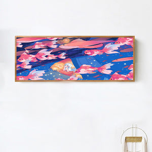 Flying Fish In The Sky 70*30CM(Canvas) Full Round Drill Diamond Painting