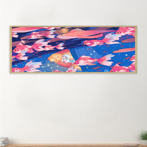 Flying Fish In The Sky 70*30CM(Canvas) Full Round Drill Diamond Painting