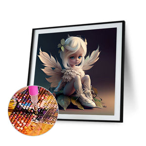 Little Girl With Wings 50*50CM(Canvas) Full Round Drill Diamond Painting