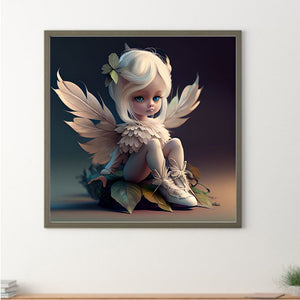 Little Girl With Wings 50*50CM(Canvas) Full Round Drill Diamond Painting