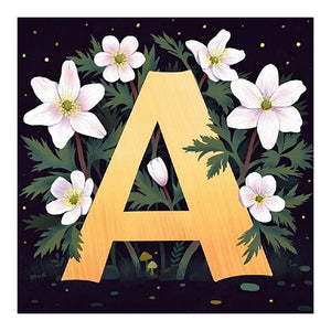Flower Letter A 40*40CM(Canvas) Full Round Drill Diamond Painting