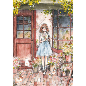 Yishu - Rural Girl - 50*70CM 11CT 3 Stamped Cross Stitch