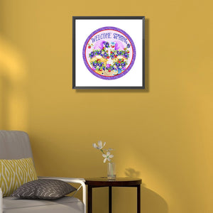 Welcome Spring Gnome 45*45CM(Canvas) Full Round Drill Diamond Painting