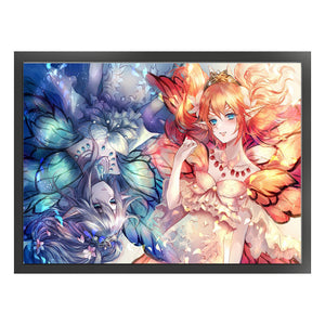 Yishu - Two Fairies - 60*45CM 11CT 3 Stamped Cross Stitch