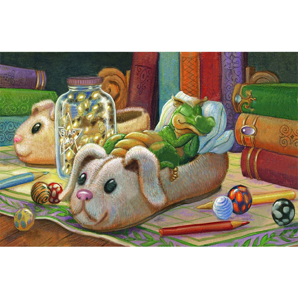 Sleeping Dinosaur 30*50CM(Canvas) Full Round Drill Diamond Painting