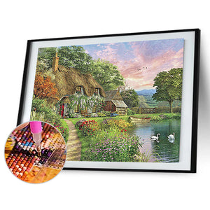 Mountain Village 50*40CM(Canvas) Full Round Drill Diamond Painting