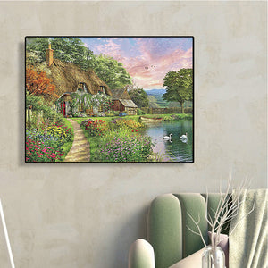 Mountain Village 50*40CM(Canvas) Full Round Drill Diamond Painting