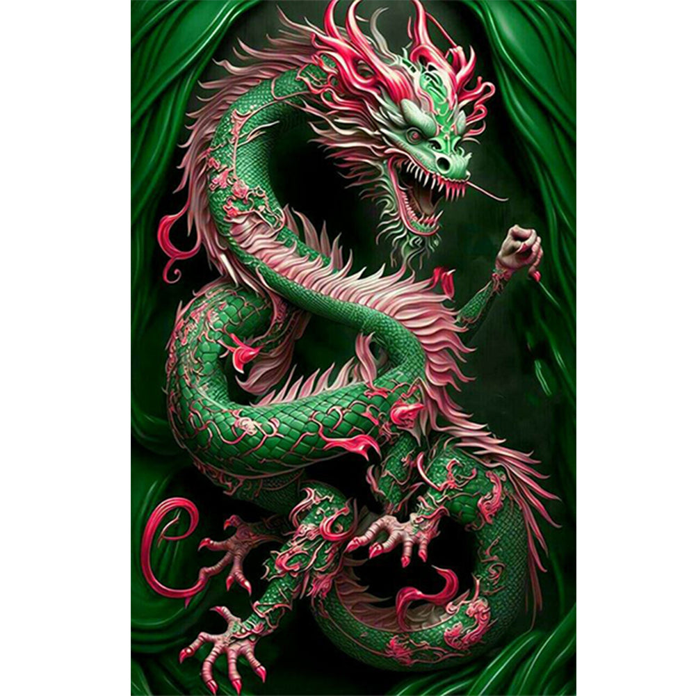 Ferocious Green Dragon 45*70CM(Picture) Full Square Drill Diamond Painting