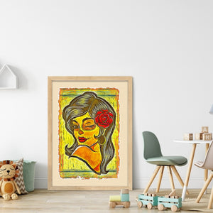 Huancan - Retro Rose Woman - 40*55CM 11CT 3 Stamped Cross Stitch