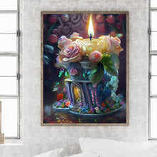 Load image into Gallery viewer, Flower Candle 30*40CM(Canvas) Full Round Drill Diamond Painting
