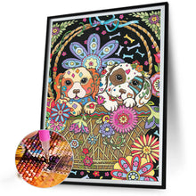 Load image into Gallery viewer, Dog In Flower Basket 30*40CM(Canvas) Full Round Drill Diamond Painting
