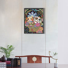 Load image into Gallery viewer, Dog In Flower Basket 30*40CM(Canvas) Full Round Drill Diamond Painting
