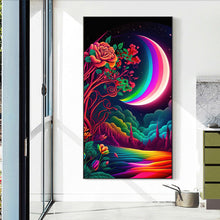 Load image into Gallery viewer, Colorful Moon And Red Rose 40*70CM(Canvas) Full Round Drill Diamond Painting
