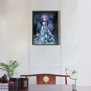 Dark Snow Girl 30*40CM(Canvas) Full Round Drill Diamond Painting