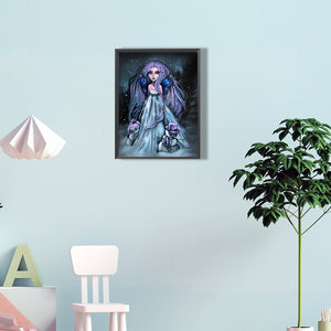 Dark Snow Girl 30*40CM(Canvas) Full Round Drill Diamond Painting