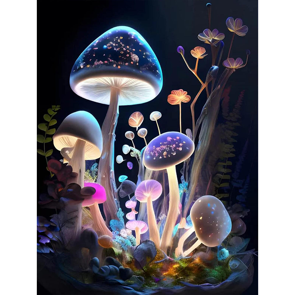 Glowing Mushroom In The Corner 30*40CM(Canvas) Full Round Drill Diamond Painting
