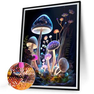 Glowing Mushroom In The Corner 30*40CM(Canvas) Full Round Drill Diamond Painting