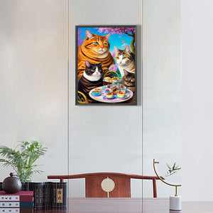 Cat 30*40CM(Canvas) Full Round Drill Diamond Painting