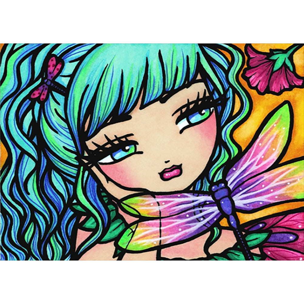 Huancan - Cartoon Girl - 60*45CM 11CT 3 Stamped Cross Stitch
