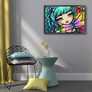 Huancan - Cartoon Girl - 60*45CM 11CT 3 Stamped Cross Stitch