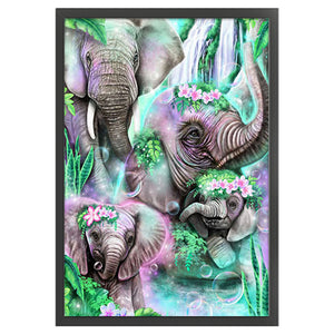 Huancan - Elephant - 40*55CM 11CT 3 Stamped Cross Stitch