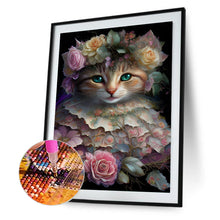 Load image into Gallery viewer, Flower Cat 30*40CM(Canvas) Full Round Drill Diamond Painting
