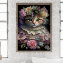 Load image into Gallery viewer, Flower Cat 30*40CM(Canvas) Full Round Drill Diamond Painting
