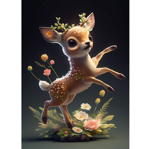 Elven Deer 30*40CM(Canvas) Full Round Drill Diamond Painting