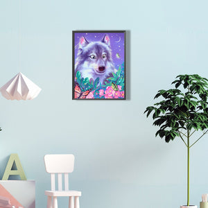 Wolf And Butterfly 30*40CM(Canvas) Full Round Drill Diamond Painting