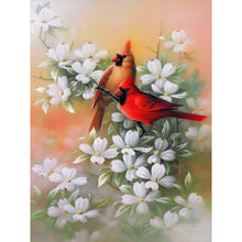 Load image into Gallery viewer, Birds Playing Among Flowers 30*40CM(Canvas) Full Round Drill Diamond Painting
