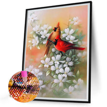 Load image into Gallery viewer, Birds Playing Among Flowers 30*40CM(Canvas) Full Round Drill Diamond Painting
