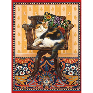 Huancan - Retro Cat - 40*50CM 11CT 3 Stamped Cross Stitch