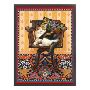 Huancan - Retro Cat - 40*50CM 11CT 3 Stamped Cross Stitch