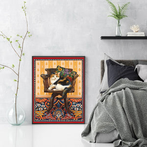 Huancan - Retro Cat - 40*50CM 11CT 3 Stamped Cross Stitch