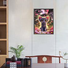 Load image into Gallery viewer, Cat With Flowers 30*40CM(Canvas) Full Round Drill Diamond Painting
