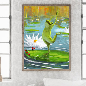 Frogs Dancing In A Pond 30*40CM(Canvas) Full Round Drill Diamond Painting