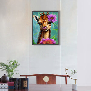Elegant Giraffe 30*40CM(Canvas) Full Round Drill Diamond Painting